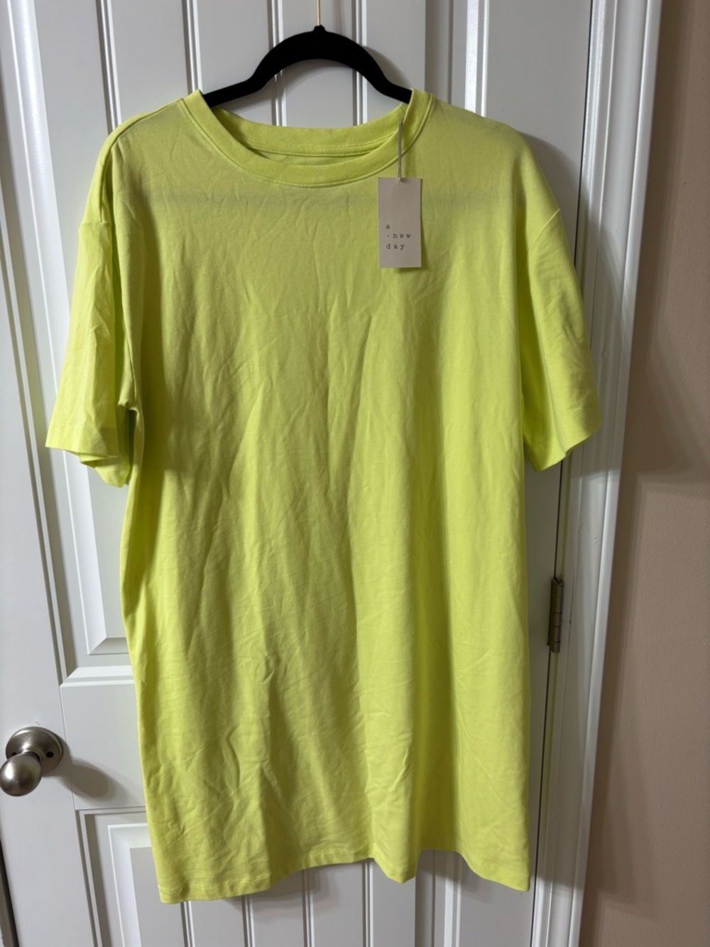 a new day Neon Yellow Midi T-Shirt Dress